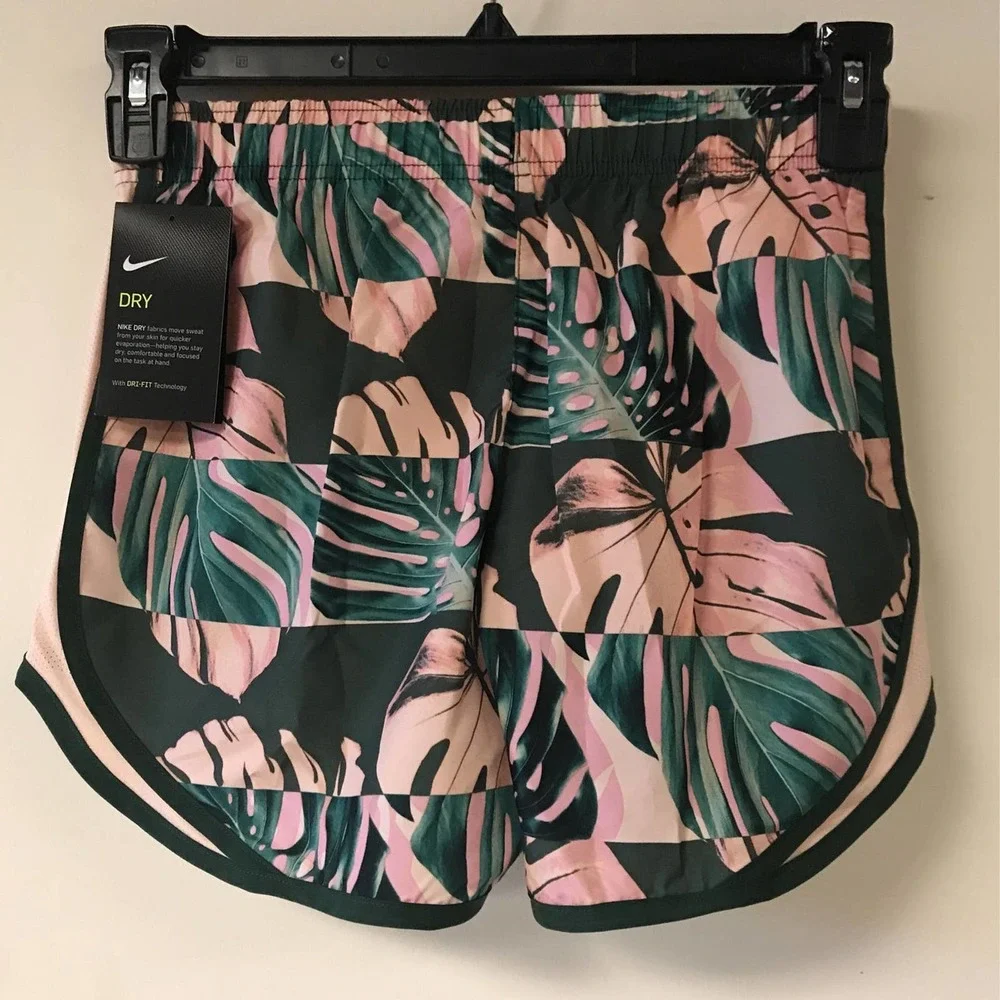 Nike Women's XS Dri-FIT Tempo Running Shorts, Pink Green White - Picture 4 of 5